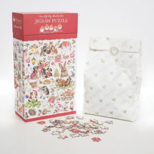 Wrendale-Design-Puzzle-1000-Teile-Weihnachten-Hund-festlich-Geschen