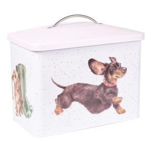 Wrendale-Design-Vorratsdose-Brotdose-Hunde-Dackel-Labrador-Golden-Retriever-Spaniel-weiss-Geschenk-Mitbringsel