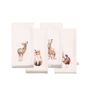 Wrendale Design-Woodlanders-Servietten-Reh-Fuchs-Hase-Fasan
