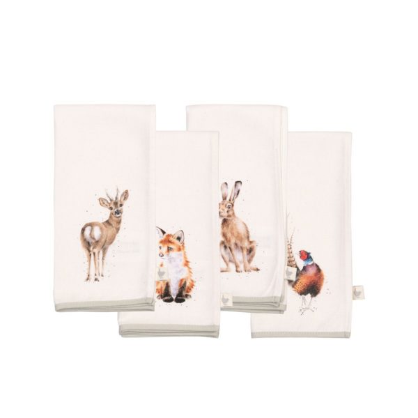Wrendale Design-Woodlanders-Servietten-Reh-Fuchs-Hase-Fasan