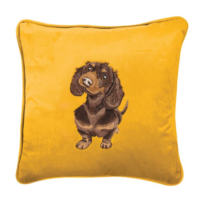 Wrendale-Design-Wrendale-Design-by-Hanna-Dale-Kissen-Cushion-dekorativ-gemuetlich-Hund-Dackel-sausage-dog-Dachshund-gelb