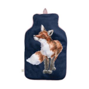 Wrendale Design-by Hanna Dale-Made in UK-England-Wärmeflasche-Bettflasche-warme Fuesse-Winter-kuschlig-Fuchs-dunkelblau