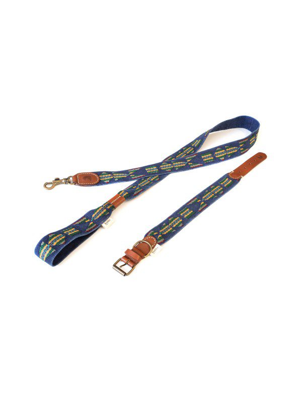 correa-etna-azul-gelfochten-Hundehalsband-Halsband-Bio-Rindsleder-Stylish-blau