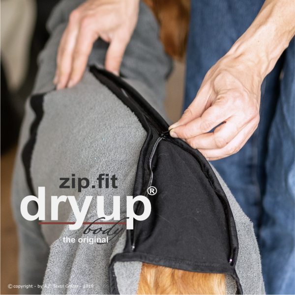 dryup-body-zip-fit-Trocknungsmantel-Hundebademantel-Hund-Auto-grey