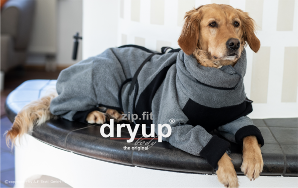 dryup-body-zip-fit-Trocknungsmantel-Hundebademantel-Hund-Auto-grey