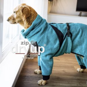 dryup-body-zip-fit-Trocknungsmantel-Hundebademantel-Hund-Auto-petrol