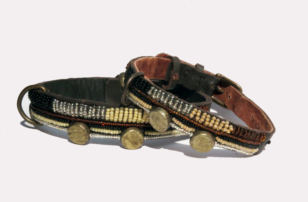 Hundehalsband - Perlenhalsband Kongoni - braun - Pfötli Shop