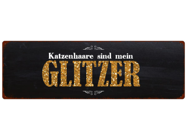 metallschild-tuerschild-katzenhaare-sind-mein-glitzer-tierisch-haustier-katze