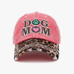 pfoetli-shop-Baseball Cap-Meutze-Accessoire-Kappe-Dog Mom-Hund-Hundemamma-trendig-Sonnenschutz-Baumwolle-gewaschene Baumwolle-rosa