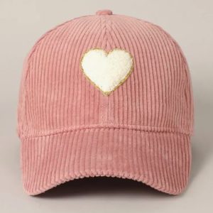 pfoetli-shop-Baseball Cap-Meutze-Accessoire-Kappe-Herz-trendig-Sonnenschutz-Baumwolle-gewaschene Baumwolle-rosa