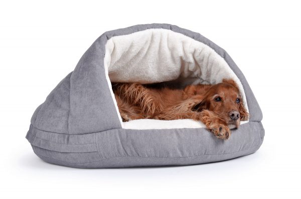 shell-hundebett-katzenbett-kuschlig-warm-komfortabel-hoehle-silber