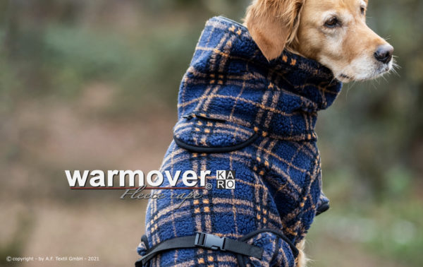 Warmover Fleece Cape 30cm bis 77cm - Karo - blau – Bild 2