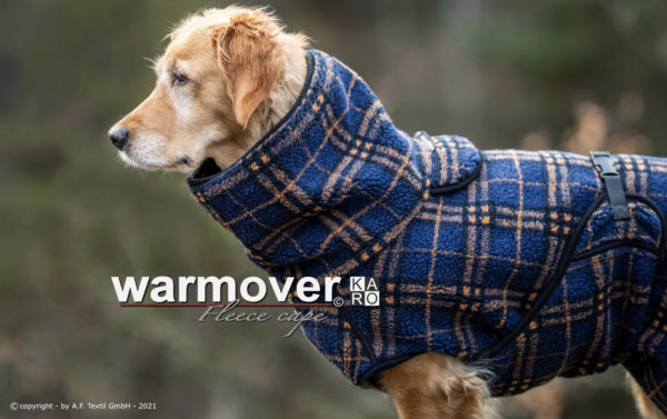 Warmover Fleece Cape 30cm bis 77cm - Karo - blau – Bild 3